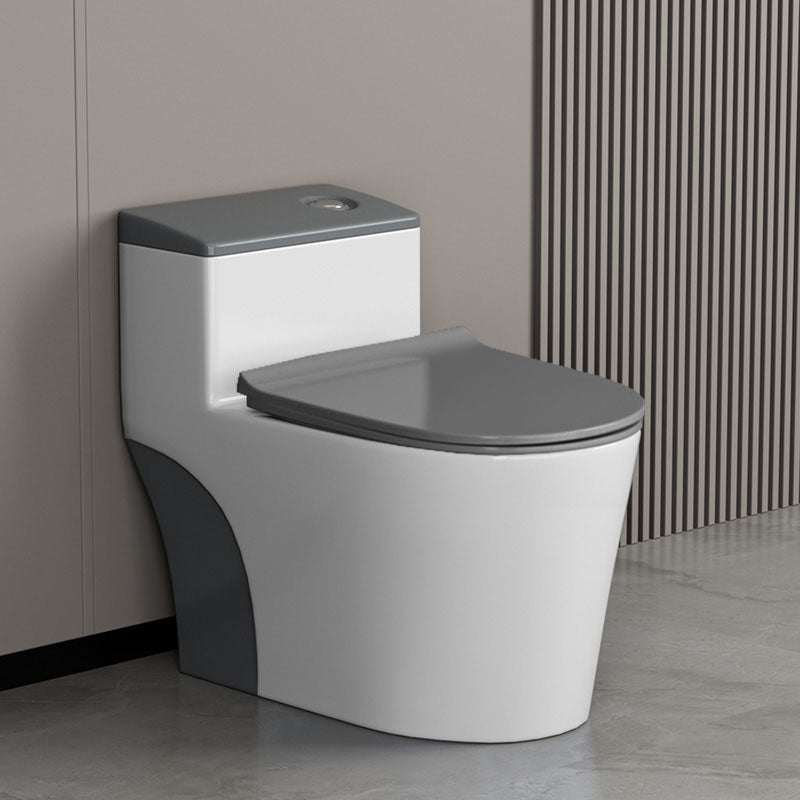 Traditional Ceramic Flush Toilet Seat Included Urine Toilet for Washroom 15"L x 28"W x 25"H White Gray Clearhalo 'Bathroom Remodel & Bathroom Fixtures' 'Home Improvement' 'home_improvement' 'home_improvement_toilets' 'Toilets & Bidets' 'Toilets' 7022891