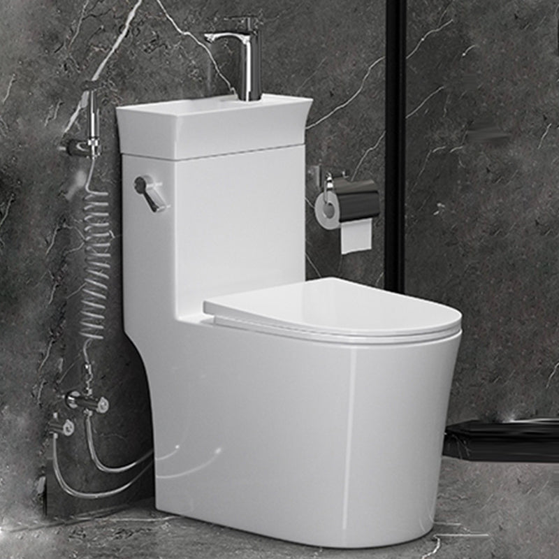 Modern White Ceramic Flush Toilet Floor Mounted Urine Toilet with Seat for Washroom White Toilet with Sprayer Clearhalo 'Bathroom Remodel & Bathroom Fixtures' 'Home Improvement' 'home_improvement' 'home_improvement_toilets' 'Toilets & Bidets' 'Toilets' 7023273