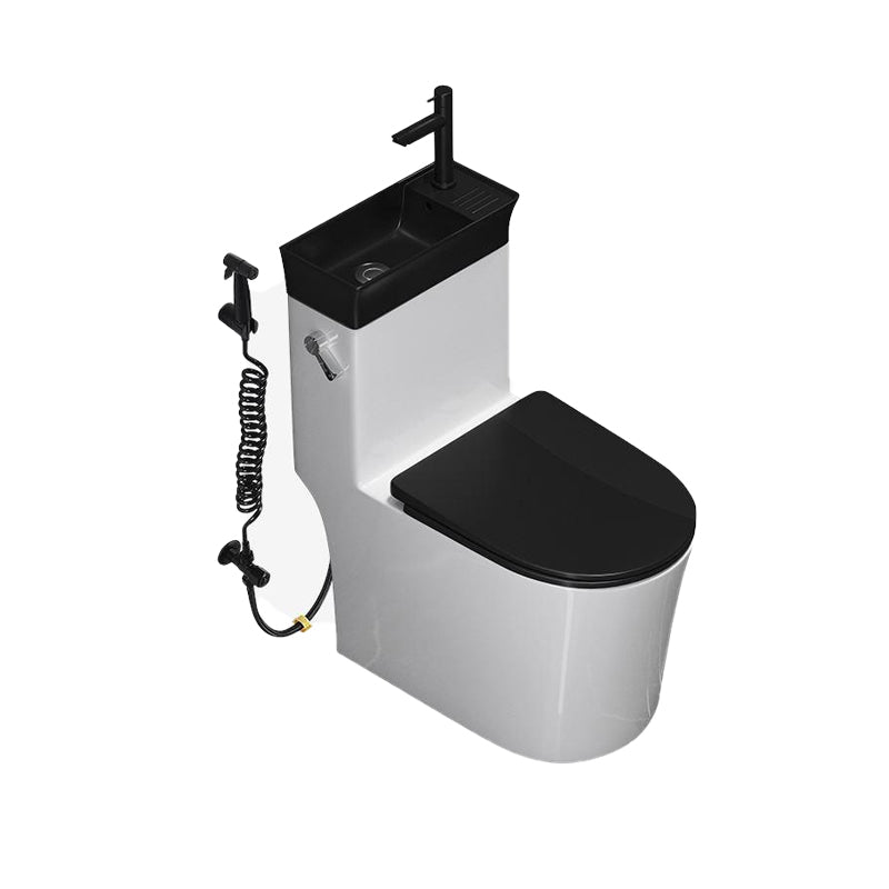 Modern White Ceramic Flush Toilet Floor Mounted Urine Toilet with Seat for Washroom Clearhalo 'Bathroom Remodel & Bathroom Fixtures' 'Home Improvement' 'home_improvement' 'home_improvement_toilets' 'Toilets & Bidets' 'Toilets' 7023276