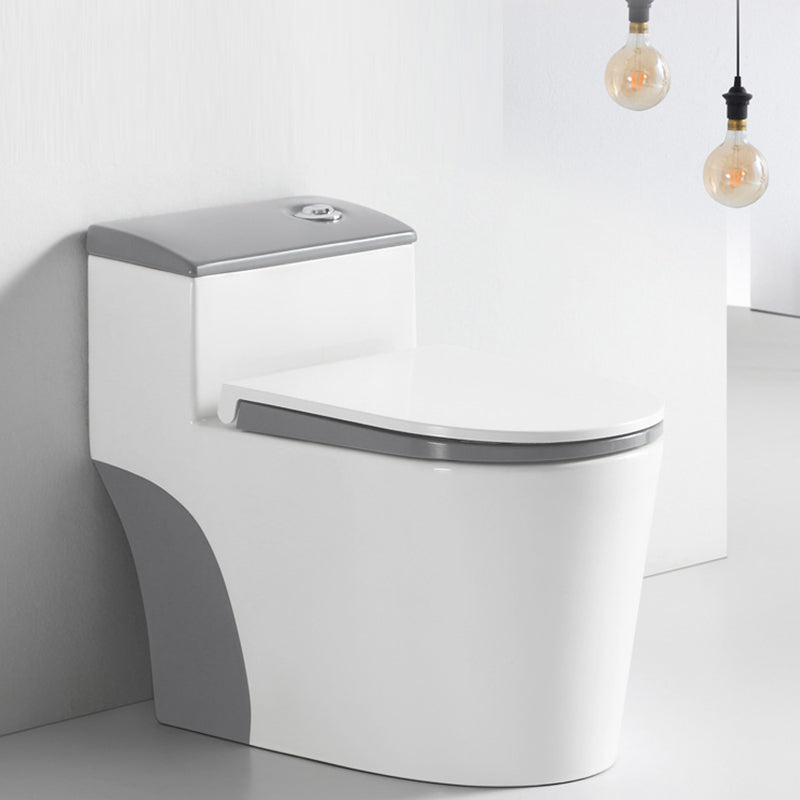 Traditional Gray Ceramic Flush Toilet Floor Mounted Urine Toilet for Washroom 15"L x 28"W x 25"H White Gray 16" Clearhalo 'Bathroom Remodel & Bathroom Fixtures' 'Home Improvement' 'home_improvement' 'home_improvement_toilets' 'Toilets & Bidets' 'Toilets' 7023303