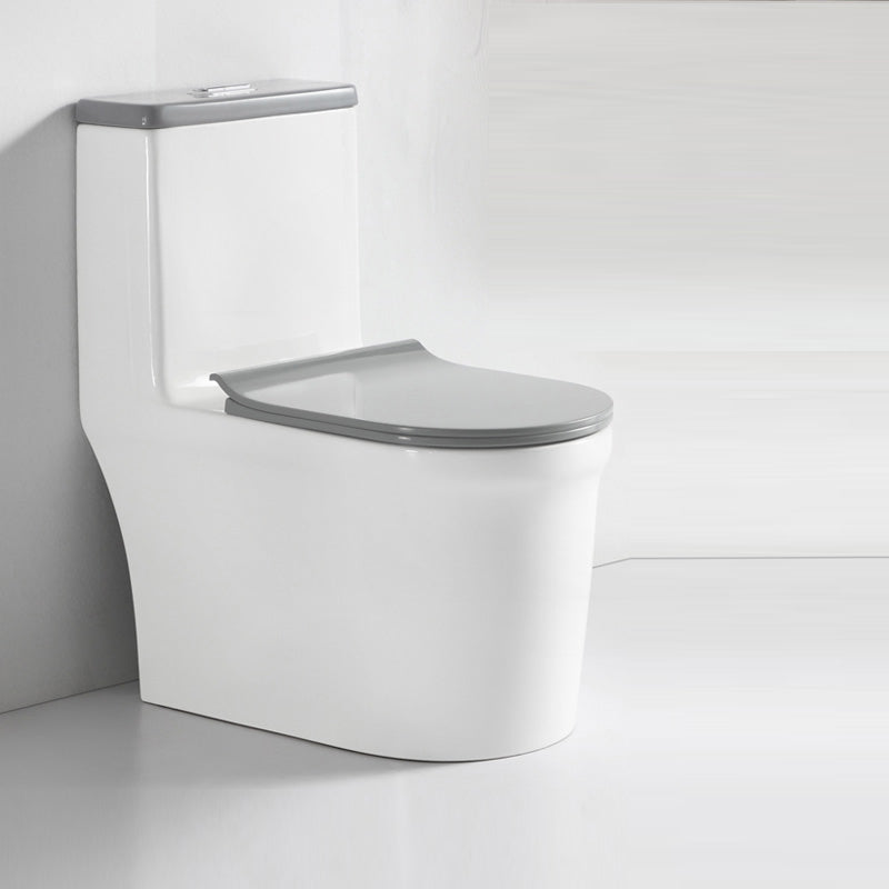 Traditional Gray Ceramic Flush Toilet Floor Mounted Urine Toilet for Washroom 15"L x 27"W x 30"H Grey Clearhalo 'Bathroom Remodel & Bathroom Fixtures' 'Home Improvement' 'home_improvement' 'home_improvement_toilets' 'Toilets & Bidets' 'Toilets' 7023307