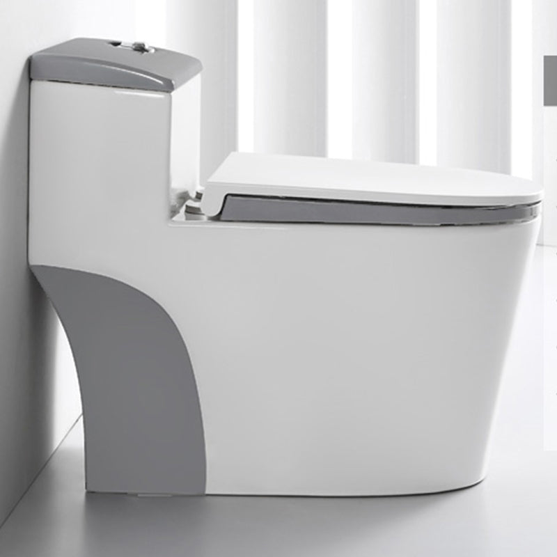 Traditional Gray Ceramic Flush Toilet Floor Mounted Urine Toilet for Washroom 15"L x 28"W x 25"H White/ Gray 14" Clearhalo 'Bathroom Remodel & Bathroom Fixtures' 'Home Improvement' 'home_improvement' 'home_improvement_toilets' 'Toilets & Bidets' 'Toilets' 7023308