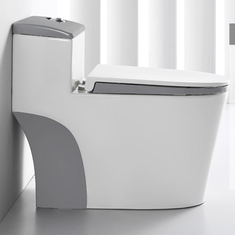 Traditional Gray Ceramic Flush Toilet Floor Mounted Urine Toilet for Washroom 15"L x 28"W x 25"H White Gray 14" Clearhalo 'Bathroom Remodel & Bathroom Fixtures' 'Home Improvement' 'home_improvement' 'home_improvement_toilets' 'Toilets & Bidets' 'Toilets' 7023308