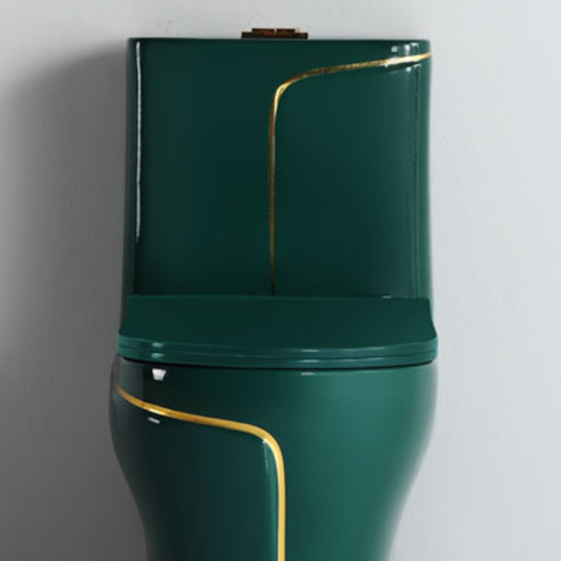 Traditional Green Ceramic Flush Toilet Floor Mounted Urine Toilet for Washroom Clearhalo 'Bathroom Remodel & Bathroom Fixtures' 'Home Improvement' 'home_improvement' 'home_improvement_toilets' 'Toilets & Bidets' 'Toilets' 7023337