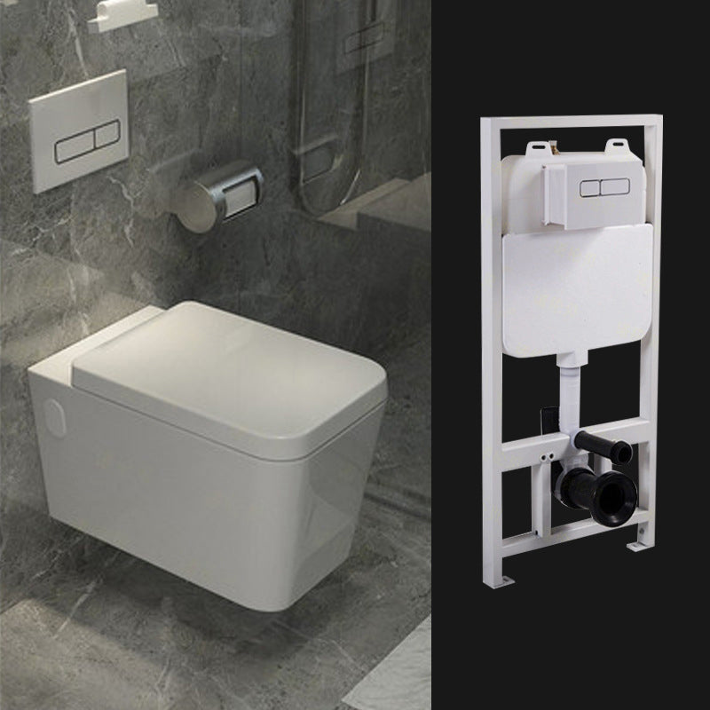 Modern Ceramic Flush Toilet White Wall Hung Toilet Bowl for Washroom 14"L x 22"W x 13"H Toilet with Tanker Clearhalo 'Bathroom Remodel & Bathroom Fixtures' 'Home Improvement' 'home_improvement' 'home_improvement_toilets' 'Toilets & Bidets' 'Toilets' 7023385