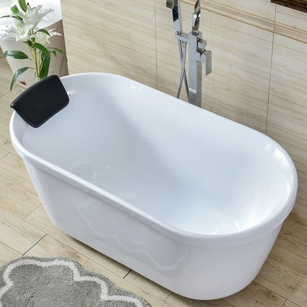 Acrylic Soaking Bathtub Antique Finish Roll Top Oval Bath Tub 57"L x 25.5"W x 24"H Clearhalo 'Bathroom Remodel & Bathroom Fixtures' 'Bathtubs' 'Home Improvement' 'home_improvement' 'home_improvement_bathtubs' 'Showers & Bathtubs' 7023534