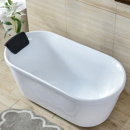 Acrylic Soaking Bathtub Antique Finish Roll Top Oval Bath Tub 53"L x 26"W x 24"H Clearhalo 'Bathroom Remodel & Bathroom Fixtures' 'Bathtubs' 'Home Improvement' 'home_improvement' 'home_improvement_bathtubs' 'Showers & Bathtubs' 7023535