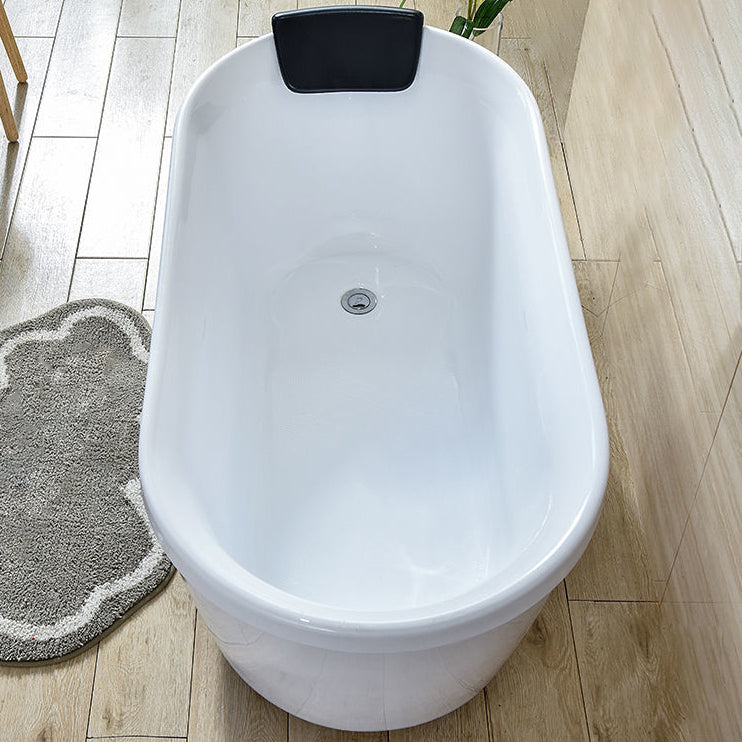 Acrylic Soaking Bathtub Antique Finish Roll Top Oval Bath Tub 61"L x 26"W x 24"H Clearhalo 'Bathroom Remodel & Bathroom Fixtures' 'Bathtubs' 'Home Improvement' 'home_improvement' 'home_improvement_bathtubs' 'Showers & Bathtubs' 7023536