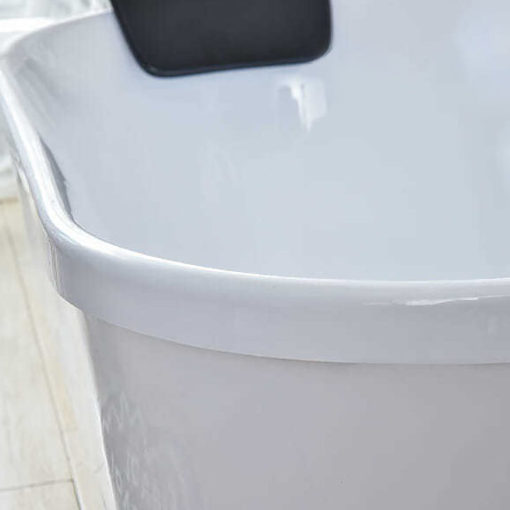 Acrylic Soaking Bathtub Antique Finish Roll Top Oval Bath Tub Clearhalo 'Bathroom Remodel & Bathroom Fixtures' 'Bathtubs' 'Home Improvement' 'home_improvement' 'home_improvement_bathtubs' 'Showers & Bathtubs' 7023540