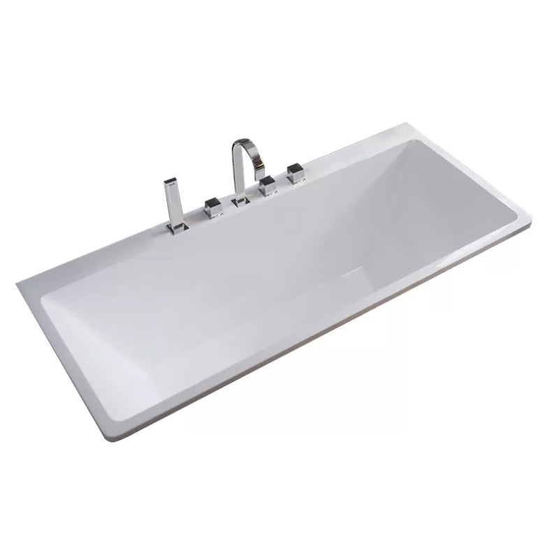 Acrylic Modern Bathtub White Drop-in Rectangular Soaking Bath Clearhalo 'Bathroom Remodel & Bathroom Fixtures' 'Bathtubs' 'Home Improvement' 'home_improvement' 'home_improvement_bathtubs' 'Showers & Bathtubs' 7023558