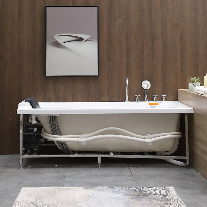 Acrylic Soaking Bathtub Antique Finish Drop-in Back to Wall Bath Tub Clearhalo 'Bathroom Remodel & Bathroom Fixtures' 'Bathtubs' 'Home Improvement' 'home_improvement' 'home_improvement_bathtubs' 'Showers & Bathtubs' 7023591