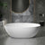 Modern Stone Freestanding Tub Soaking 22.05-inch Tall Bath with Overflow Trim Matte White Clearhalo 'Bathroom Remodel & Bathroom Fixtures' 'Bathtubs' 'Home Improvement' 'home_improvement' 'home_improvement_bathtubs' 'Showers & Bathtubs' 7023615