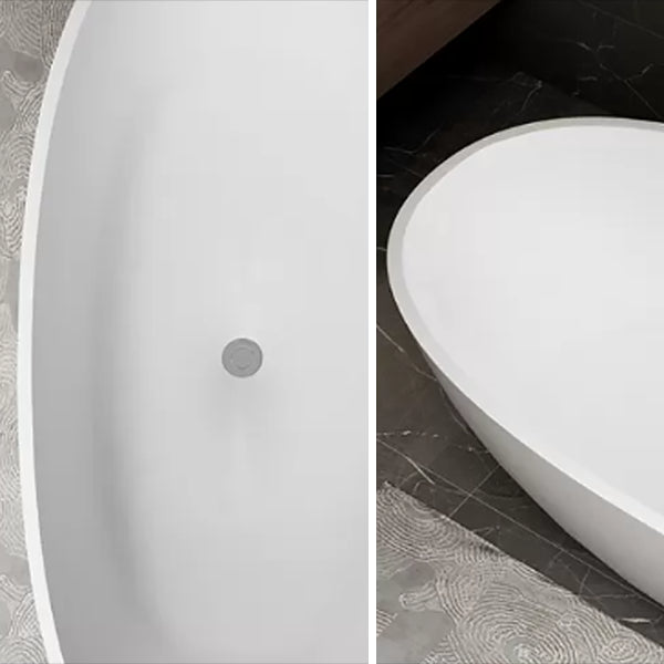 Modern Stone Freestanding Tub Soaking 22.05-inch Tall Bath with Overflow Trim Clearhalo 'Bathroom Remodel & Bathroom Fixtures' 'Bathtubs' 'Home Improvement' 'home_improvement' 'home_improvement_bathtubs' 'Showers & Bathtubs' 7023618
