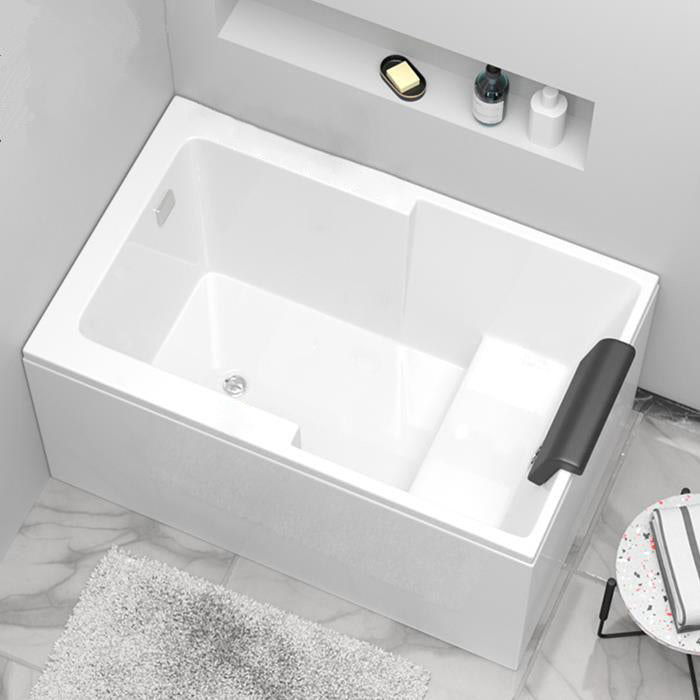 Modern Acrylic Rectangular Tub Soaking 24.8-inch Tall Bath Tub in White Left Tub Clearhalo 'Bathroom Remodel & Bathroom Fixtures' 'Bathtubs' 'Home Improvement' 'home_improvement' 'home_improvement_bathtubs' 'Showers & Bathtubs' 7023647