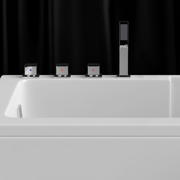 Modern Acrylic Rectangular Tub Soaking 24.8-inch Tall Bath Tub in White Clearhalo 'Bathroom Remodel & Bathroom Fixtures' 'Bathtubs' 'Home Improvement' 'home_improvement' 'home_improvement_bathtubs' 'Showers & Bathtubs' 7023655