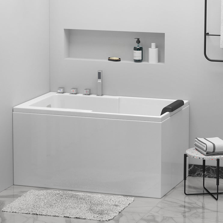 Modern Acrylic Rectangular Tub Soaking 24.8-inch Tall Bath Tub in White Clearhalo 'Bathroom Remodel & Bathroom Fixtures' 'Bathtubs' 'Home Improvement' 'home_improvement' 'home_improvement_bathtubs' 'Showers & Bathtubs' 7023658