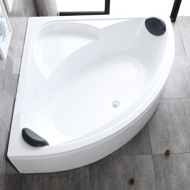 Corner Modern Bath Acrylic Soaking White Back to Wall Bathtub Tub with Pillow Clearhalo 'Bathroom Remodel & Bathroom Fixtures' 'Bathtubs' 'Home Improvement' 'home_improvement' 'home_improvement_bathtubs' 'Showers & Bathtubs' 7023674