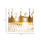 Metal Crown Wall Sconce Lighting Cartoon 2 Heads Gold LED Wall Mount Lamp with Crystal Drop Deco Clearhalo 'Wall Lamps & Sconces' 'Wall Lights' Lighting' 702372