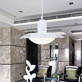 White Finish Hollowed Dosa Pendant Modern 1 Head Metal Ceiling Lamp with Dome Acrylic Shade, 12"/16" W Clearhalo 'Ceiling Lights' 'Modern Pendants' 'Modern' 'Pendant Lights' 'Pendants' Lighting' 702512