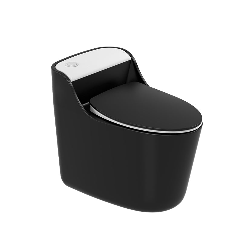 Traditional Ceramic Flush Toilet Floor Mounted Urine Toilet with Seat for Washroom Black Toilet Only Clearhalo 'Bathroom Remodel & Bathroom Fixtures' 'Home Improvement' 'home_improvement' 'home_improvement_toilets' 'Toilets & Bidets' 'Toilets' 7025189