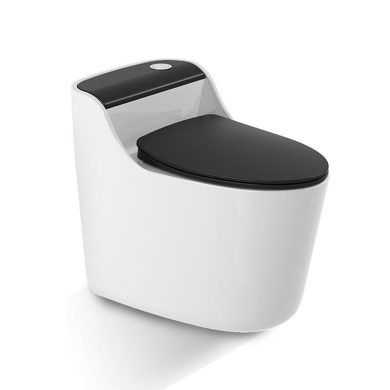 Traditional Ceramic Flush Toilet Floor Mounted Urine Toilet with Seat for Washroom Black White Toilet Only Clearhalo 'Bathroom Remodel & Bathroom Fixtures' 'Home Improvement' 'home_improvement' 'home_improvement_toilets' 'Toilets & Bidets' 'Toilets' 7025196