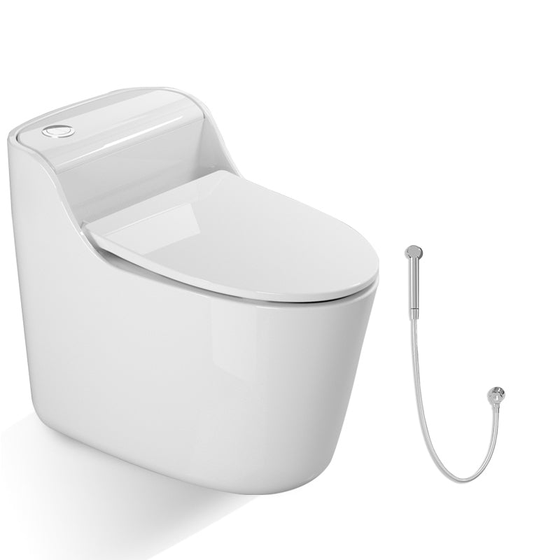 Traditional Ceramic Flush Toilet Floor Mounted Urine Toilet with Seat for Washroom White Toilet with Sprayer Clearhalo 'Bathroom Remodel & Bathroom Fixtures' 'Home Improvement' 'home_improvement' 'home_improvement_toilets' 'Toilets & Bidets' 'Toilets' 7025198