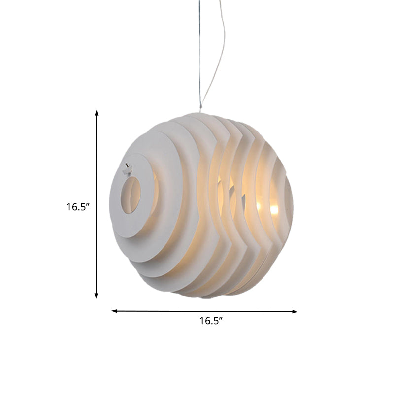 Honeycomb Dining Room Hanging Lighting Metal 1 Light Modernist Suspension Lamp in White Clearhalo 'Ceiling Lights' 'Modern Pendants' 'Modern' 'Pendant Lights' 'Pendants' Lighting' 702521