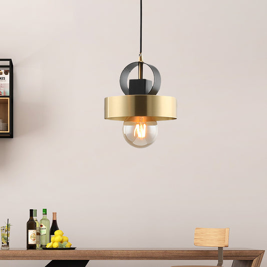 Gold Finish Round Pendant Lighting Post Modern 1-Bulb Metal Ceiling Hang Fixture for Bedside Clearhalo 'Ceiling Lights' 'Modern Pendants' 'Modern' 'Pendant Lights' 'Pendants' Lighting' 702528
