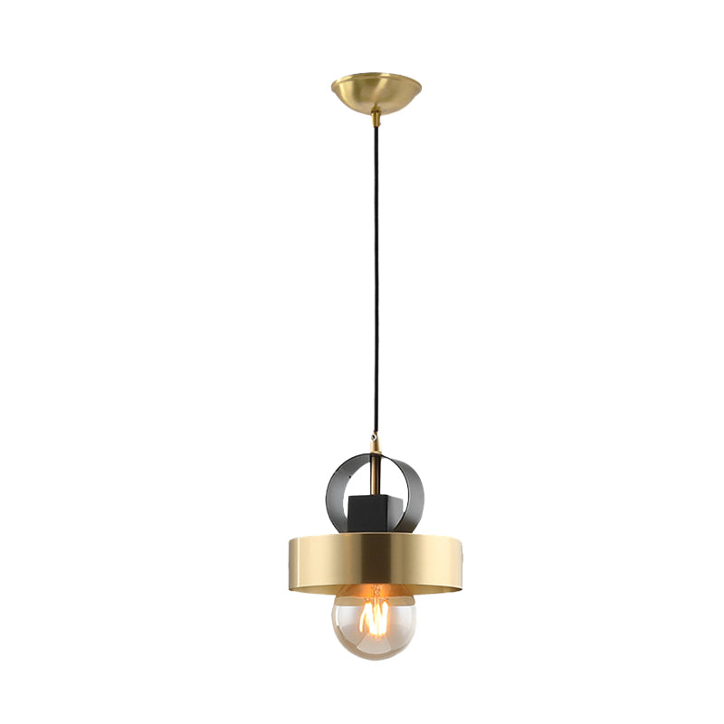 Gold Finish Round Pendant Lighting Post Modern 1-Bulb Metal Ceiling Hang Fixture for Bedside Clearhalo 'Ceiling Lights' 'Modern Pendants' 'Modern' 'Pendant Lights' 'Pendants' Lighting' 702529