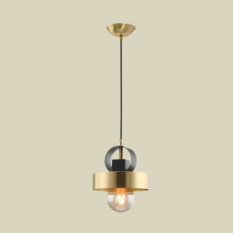 Gold Finish Round Pendant Lighting Post Modern 1-Bulb Metal Ceiling Hang Fixture for Bedside Clearhalo 'Ceiling Lights' 'Modern Pendants' 'Modern' 'Pendant Lights' 'Pendants' Lighting' 702530