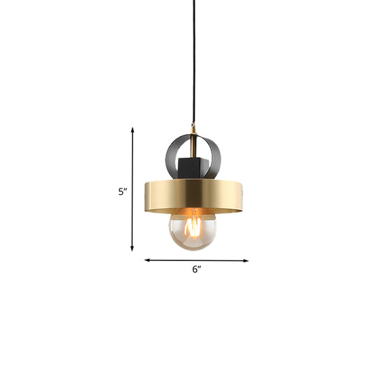 Gold Finish Round Pendant Lighting Post Modern 1-Bulb Metal Ceiling Hang Fixture for Bedside Clearhalo 'Ceiling Lights' 'Modern Pendants' 'Modern' 'Pendant Lights' 'Pendants' Lighting' 702531