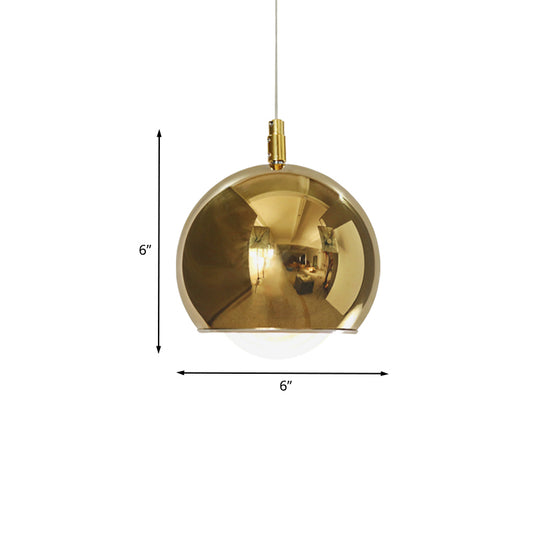 Iron Globe Pendant Lighting Post Modern 1 Head Rotatable LED Hanging Lamp Kit in Gold over Table Clearhalo 'Ceiling Lights' 'Modern Pendants' 'Modern' 'Pendant Lights' 'Pendants' Lighting' 702541