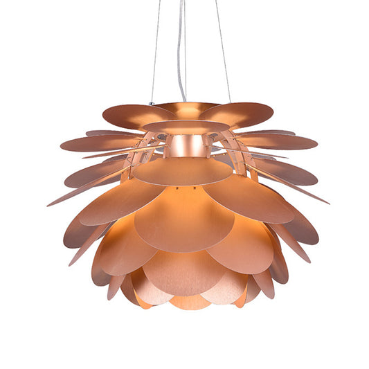 Pinecone Metal Hanging Pendant Contemporary 1 Light Copper Finish Ceiling Suspension Lamp for Restaurant Clearhalo 'Ceiling Lights' 'Modern Pendants' 'Modern' 'Pendant Lights' 'Pendants' Lighting' 702550