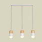 Capsule LED Cluster Pendant Modernism Metal 3 Bulbs White and Wood Pendant Light over Dining Table Clearhalo 'Ceiling Lights' 'Modern Pendants' 'Modern' 'Pendant Lights' 'Pendants' Lighting' 702734