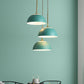 3 Lights Dining Room Cluster Pendant Macaron White/Pink/Green Finish Down Lighting with Dome Iron Shade Green Clearhalo 'Ceiling Lights' 'Modern Pendants' 'Modern' 'Pendant Lights' 'Pendants' Lighting' 702758