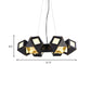 Black Polyhedron Hanging Chandelier Modernism 6-Light Metallic Ceiling Lamp Fixture for Restaurant Clearhalo 'Ceiling Lights' 'Chandeliers' 'Modern Chandeliers' 'Modern' Lighting' 702825