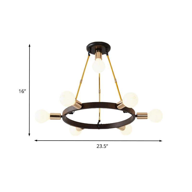 Metal Loop Chandelier Pendant Light Minimalist 7/9-Head Black and Gold Hanging Ceiling Lamp for Bedroom Clearhalo 'Ceiling Lights' 'Chandeliers' 'Modern Chandeliers' 'Modern' Lighting' 702830