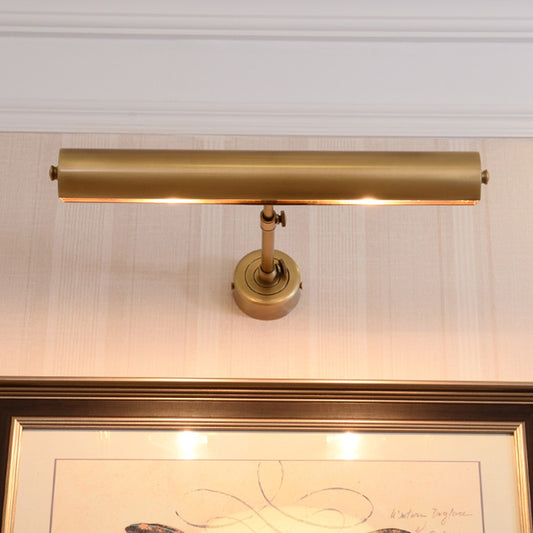 Tubular Bathroom Vanity Wall Mount Light Metallic 2 Lights Minimalist Sconce Lamp Fixture in Brass Brass Clearhalo 'Cast Iron' 'Glass' 'Industrial' 'Modern wall lights' 'Modern' 'Tiffany' 'Traditional wall lights' 'Vanity Lights' 'Wall Lights' Lighting' 702850