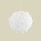 3/4 Lights Bedroom Ceiling Pendant Light Modernist White Chandelier Lamp with Feather Ball Fabric Shade Clearhalo 'Ceiling Lights' 'Chandeliers' 'Modern Chandeliers' 'Modern' Lighting' 702858