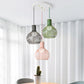 3 Bulbs Ceiling Lighting with Wire Dome Shade Metal Industrial Dining Room Hanging Light in Grey/Pink Clearhalo 'Ceiling Lights' 'Modern Pendants' 'Modern' 'Pendant Lights' 'Pendants' Lighting' 70286