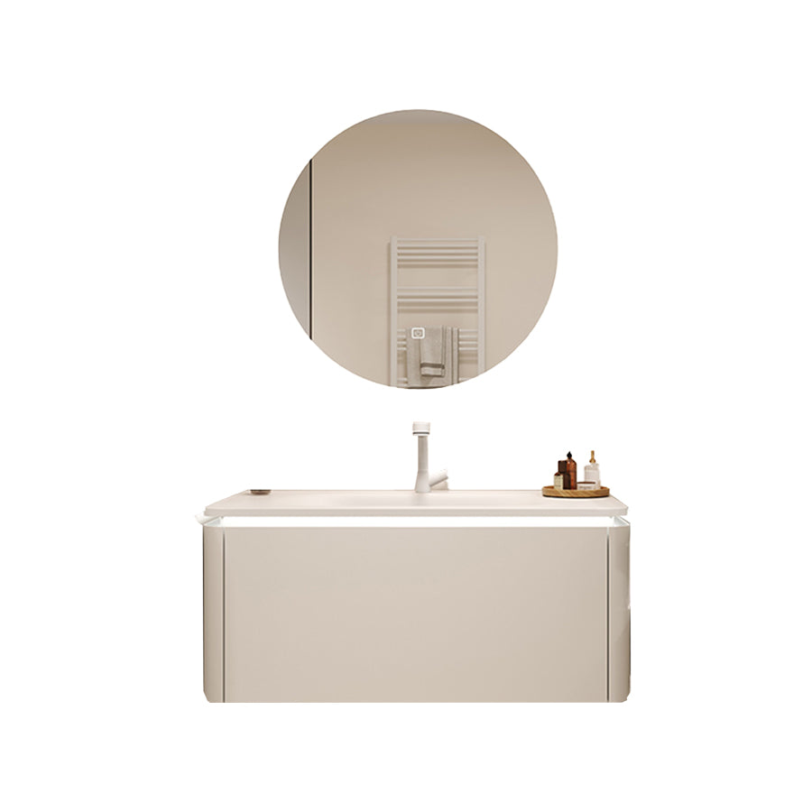 White Rectangular Vanity Single Sink Wall Mounted Wood Frame Bathroom Vanity with Mirror Clearhalo 'Bathroom Remodel & Bathroom Fixtures' 'Bathroom Vanities' 'bathroom_vanities' 'Home Improvement' 'home_improvement' 'home_improvement_bathroom_vanities' 7031342