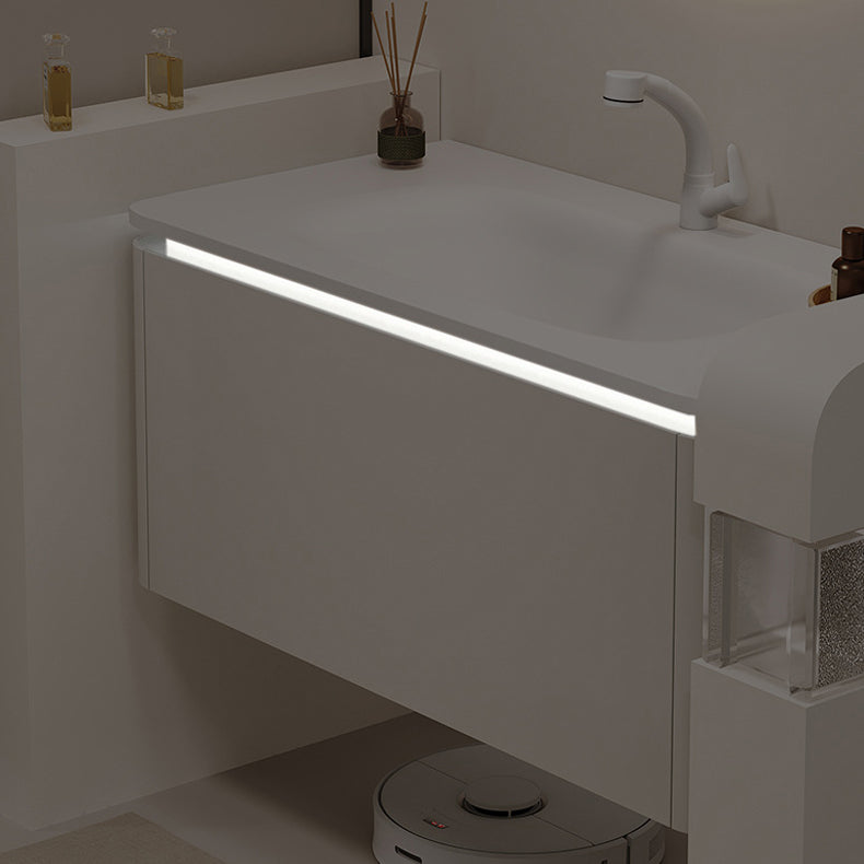 White Rectangular Vanity Single Sink Wall Mounted Wood Frame Bathroom Vanity with Mirror Clearhalo 'Bathroom Remodel & Bathroom Fixtures' 'Bathroom Vanities' 'bathroom_vanities' 'Home Improvement' 'home_improvement' 'home_improvement_bathroom_vanities' 7031345