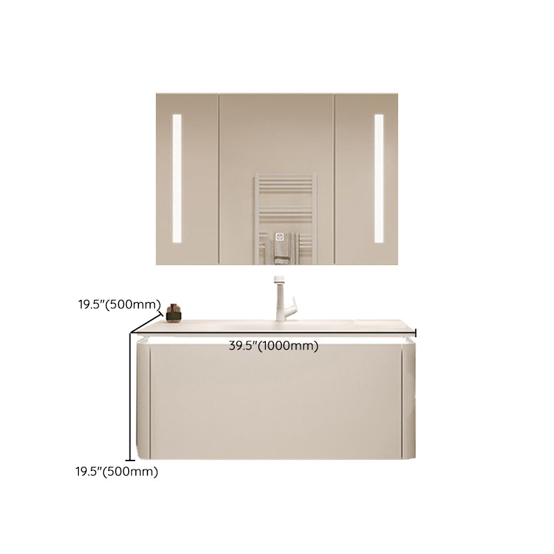 White Rectangular Vanity Single Sink Wall Mounted Wood Frame Bathroom Vanity with Mirror Clearhalo 'Bathroom Remodel & Bathroom Fixtures' 'Bathroom Vanities' 'bathroom_vanities' 'Home Improvement' 'home_improvement' 'home_improvement_bathroom_vanities' 7031350