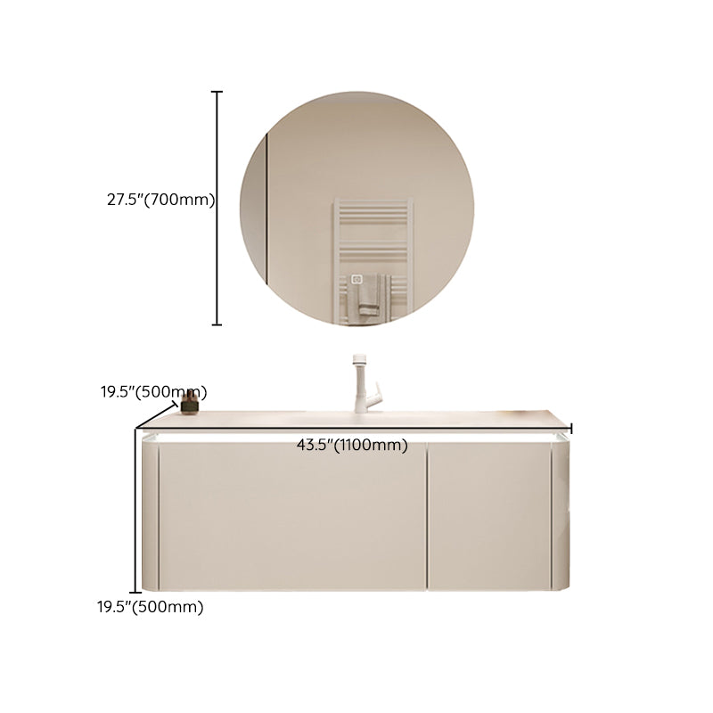 White Rectangular Vanity Single Sink Wall Mounted Wood Frame Bathroom Vanity with Mirror Clearhalo 'Bathroom Remodel & Bathroom Fixtures' 'Bathroom Vanities' 'bathroom_vanities' 'Home Improvement' 'home_improvement' 'home_improvement_bathroom_vanities' 7031357