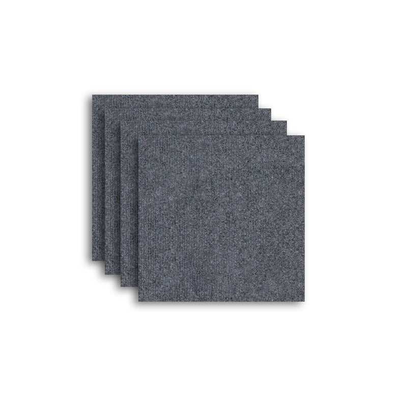 Carpet Tile Fade Resistant Non-Skid Solid Color Self Peel and Stick Carpet Tiles Dark Gray Clearhalo 'Carpet Tiles & Carpet Squares' 'carpet_tiles_carpet_squares' 'Flooring 'Home Improvement' 'home_improvement' 'home_improvement_carpet_tiles_carpet_squares' Walls and Ceiling' 7031638
