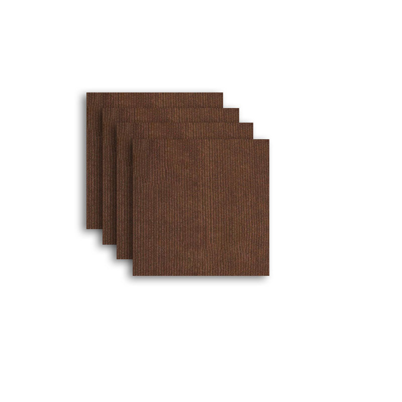 Carpet Tile Fade Resistant Non-Skid Solid Color Self Peel and Stick Carpet Tiles Coffee Clearhalo 'Carpet Tiles & Carpet Squares' 'carpet_tiles_carpet_squares' 'Flooring 'Home Improvement' 'home_improvement' 'home_improvement_carpet_tiles_carpet_squares' Walls and Ceiling' 7031642