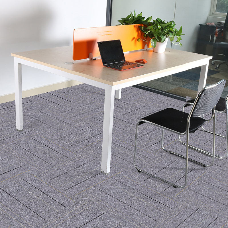Carpet Tile Fade Resistant Non-Skid Solid Color Loose Lay Carpet Tiles Dining Room Pewter Clearhalo 'Carpet Tiles & Carpet Squares' 'carpet_tiles_carpet_squares' 'Flooring 'Home Improvement' 'home_improvement' 'home_improvement_carpet_tiles_carpet_squares' Walls and Ceiling' 7031660