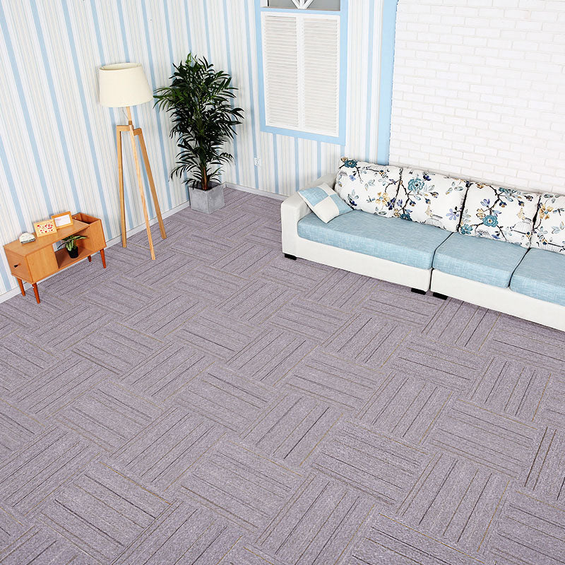Carpet Tile Fade Resistant Non-Skid Solid Color Loose Lay Carpet Tiles Dining Room Smoke Gray Clearhalo 'Carpet Tiles & Carpet Squares' 'carpet_tiles_carpet_squares' 'Flooring 'Home Improvement' 'home_improvement' 'home_improvement_carpet_tiles_carpet_squares' Walls and Ceiling' 7031672