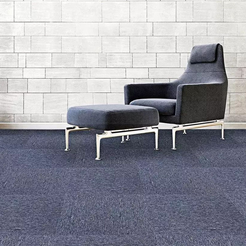 Carpet Tile Fade Resistant Non-Skid Solid Color Loose Lay Carpet Tiles Dining Room Gray-Blue Clearhalo 'Carpet Tiles & Carpet Squares' 'carpet_tiles_carpet_squares' 'Flooring 'Home Improvement' 'home_improvement' 'home_improvement_carpet_tiles_carpet_squares' Walls and Ceiling' 7031681