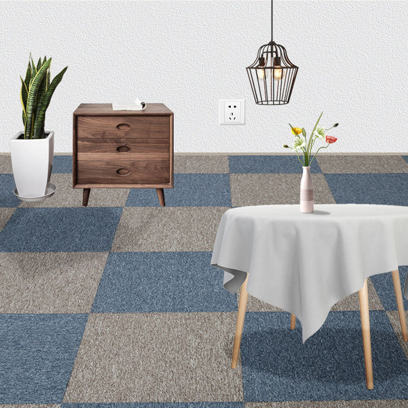 Carpet Tile Fade Resistant Non-Skid Solid Color Loose Lay Carpet Tiles Dining Room Dark Blue-Gray Clearhalo 'Carpet Tiles & Carpet Squares' 'carpet_tiles_carpet_squares' 'Flooring 'Home Improvement' 'home_improvement' 'home_improvement_carpet_tiles_carpet_squares' Walls and Ceiling' 7031687